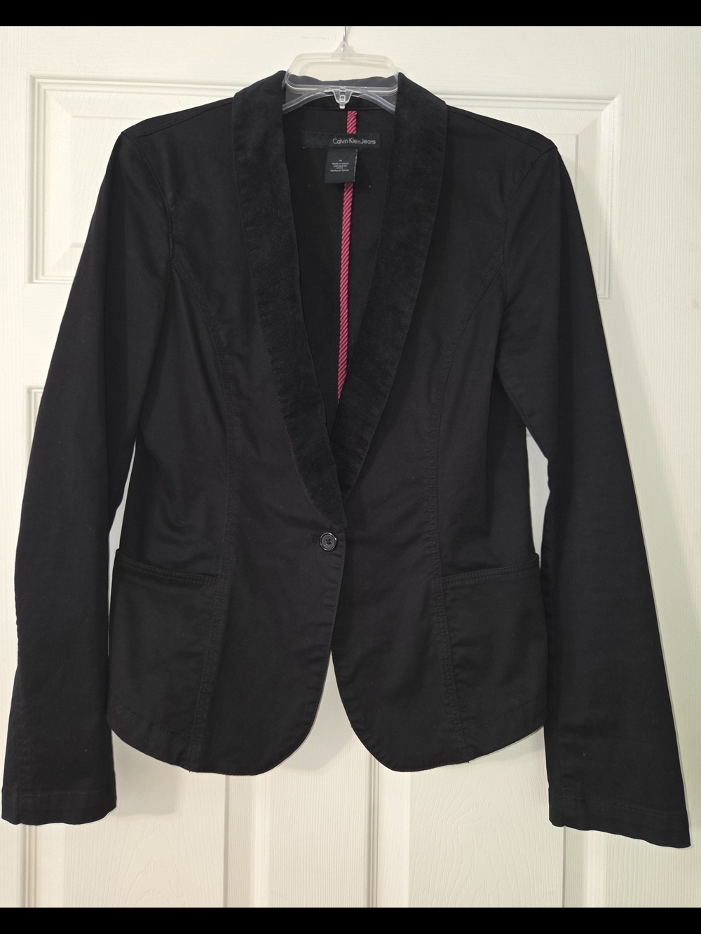 Calvin Klein Jeans Black Tuxedo Style Blazer Jacket - Size M